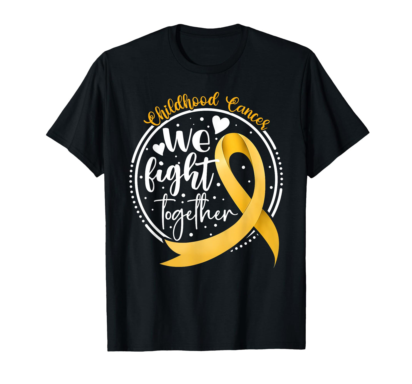 We Fight Together Childhood Cancer Awareness Gold Ribbon Kid T-Shirt