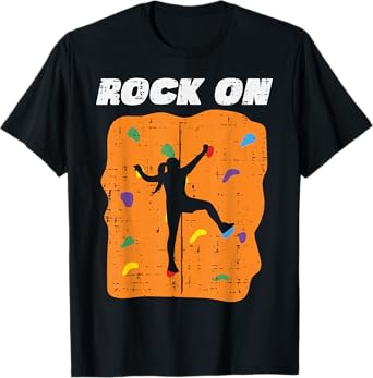 Climbing Rock On Wall Climber Bouldering Women Girls Kids T-Shirt