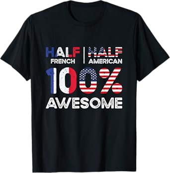 French American Patriot USA Grown France US Flag T-Shirt