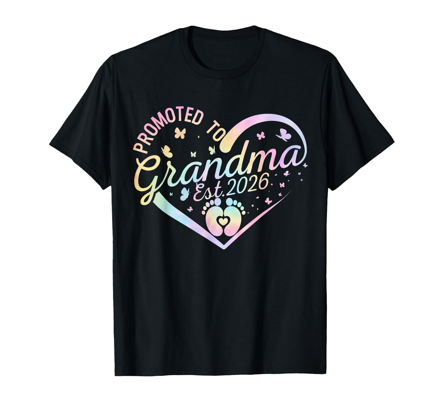 Soon to Be Grandma 2026 Heart Promoted to Grandma Est 2026 T-Shirt