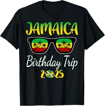 Jamaica Birthday Trip 2025 Funny Family Matching T-Shirt
