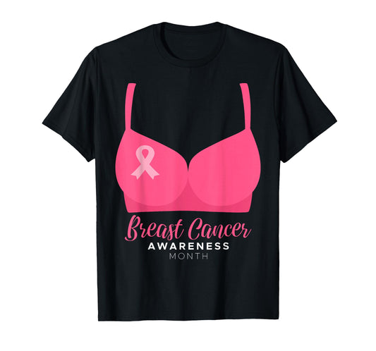 BRA Breast Cancer Awareness Month Wear Pink Ribbon October T-Shirt