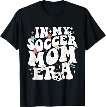 Funny vintage In My Soccer Mom Era Football Mama Groovy life T-Shirt