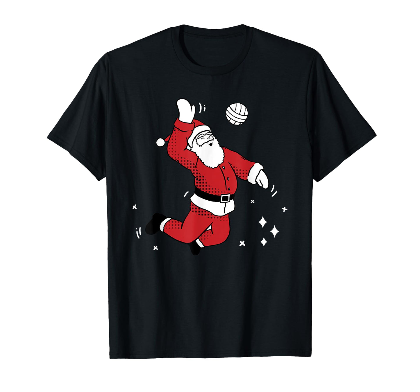 Santa Playing Volleyball Christmas Pajama Cool Sport X-Mas T-Shirt