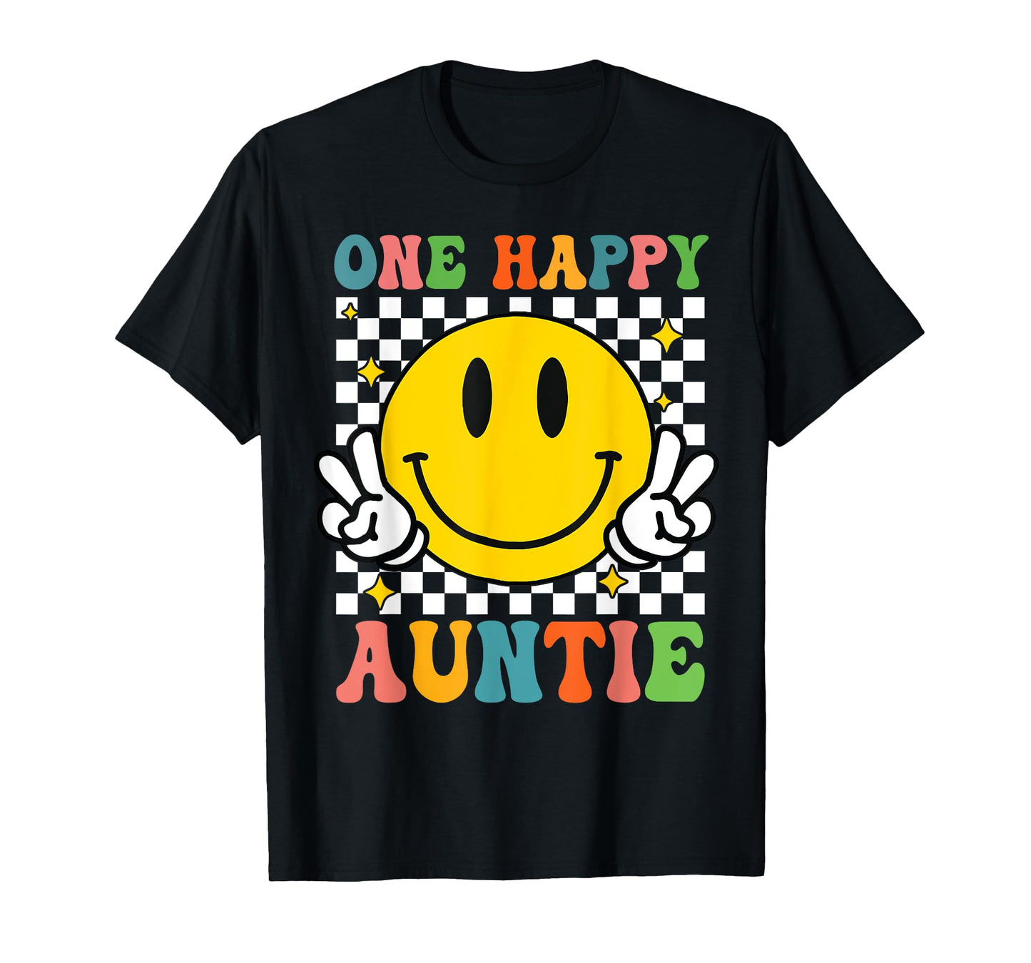One Happy Dude Auntie happy face 1st Birthday Family T-Shirt
