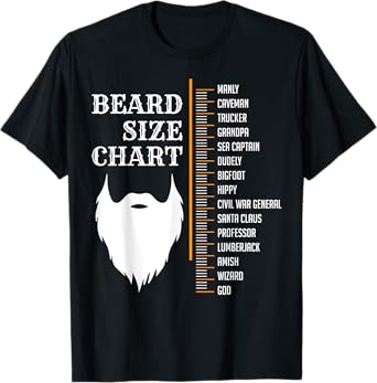 Beard Measurement Chart Shirt, Beard Length Growth Chart T-Shirt