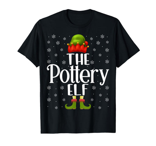 The Pottery Elf Funny Ceramics Artist Clay Pottery Christmas T-Shirt
