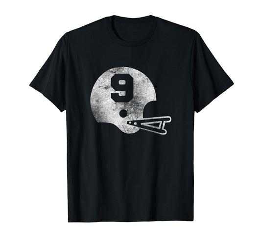 Vintage Football Jersey Number 9 T-Shirt Player Number T-Shirt