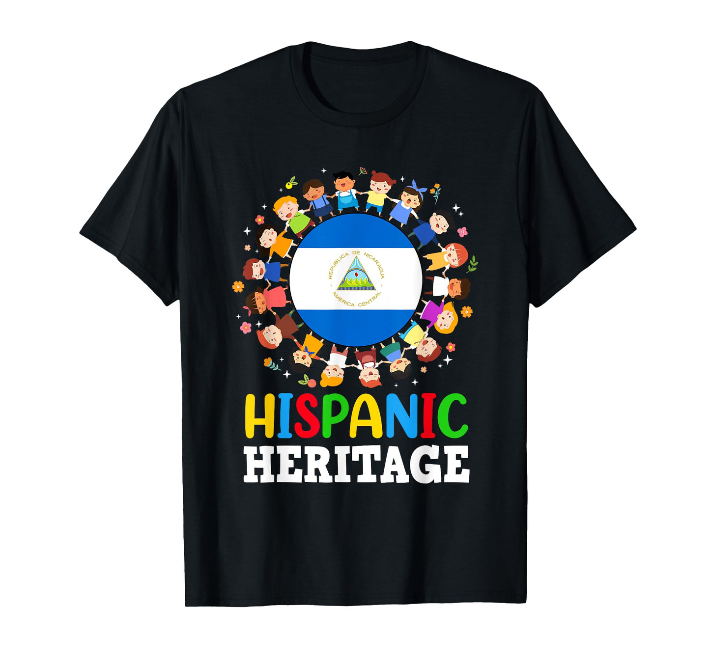 Hispanic Heritage Month Nicaraguan Flag Nicaragua Boys Girls T-Shirt