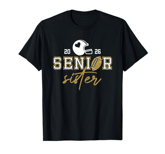 American Football Sister Senior Class of 2026 Family T-Shirt