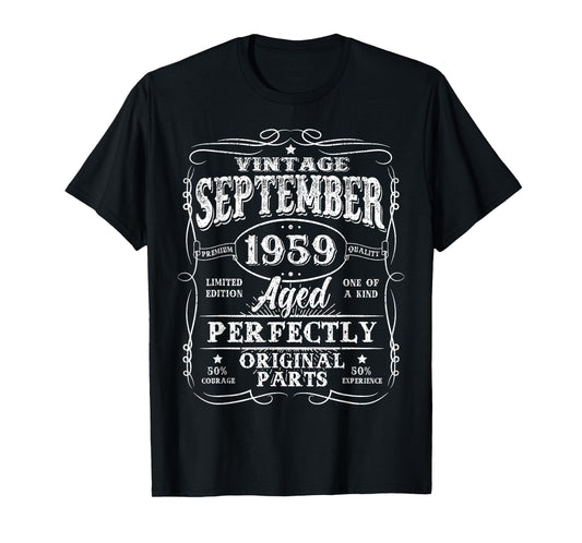 66 Years Old Vintage September 1959 Retro 66th Birthday Men T-Shirt