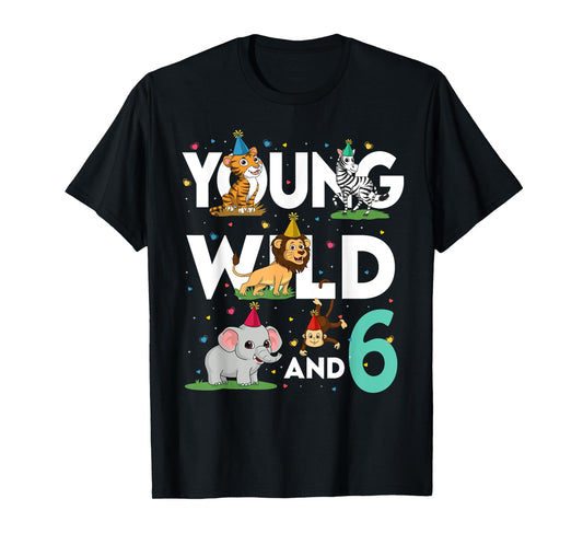 6 Year Old Zoo Birthday Shirt Safari Jungle Animal 6th T-Shirt