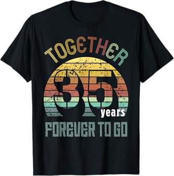 35th Years Wedding Anniversary Gifts For Couples Matching 35 T-Shirt
