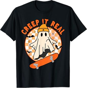 Creep It Real Ghost Boy Fall Season Vintage Retro Halloween T-Shirt