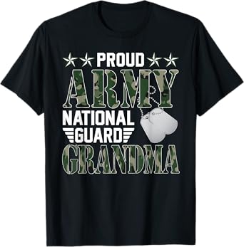 Proud Army National Guard Grandma Military Family Veteran T-Shirt