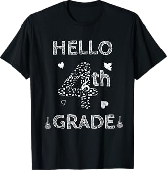 Back To School tee 4th Grade shirt hello fourth grade music T-Shirt
