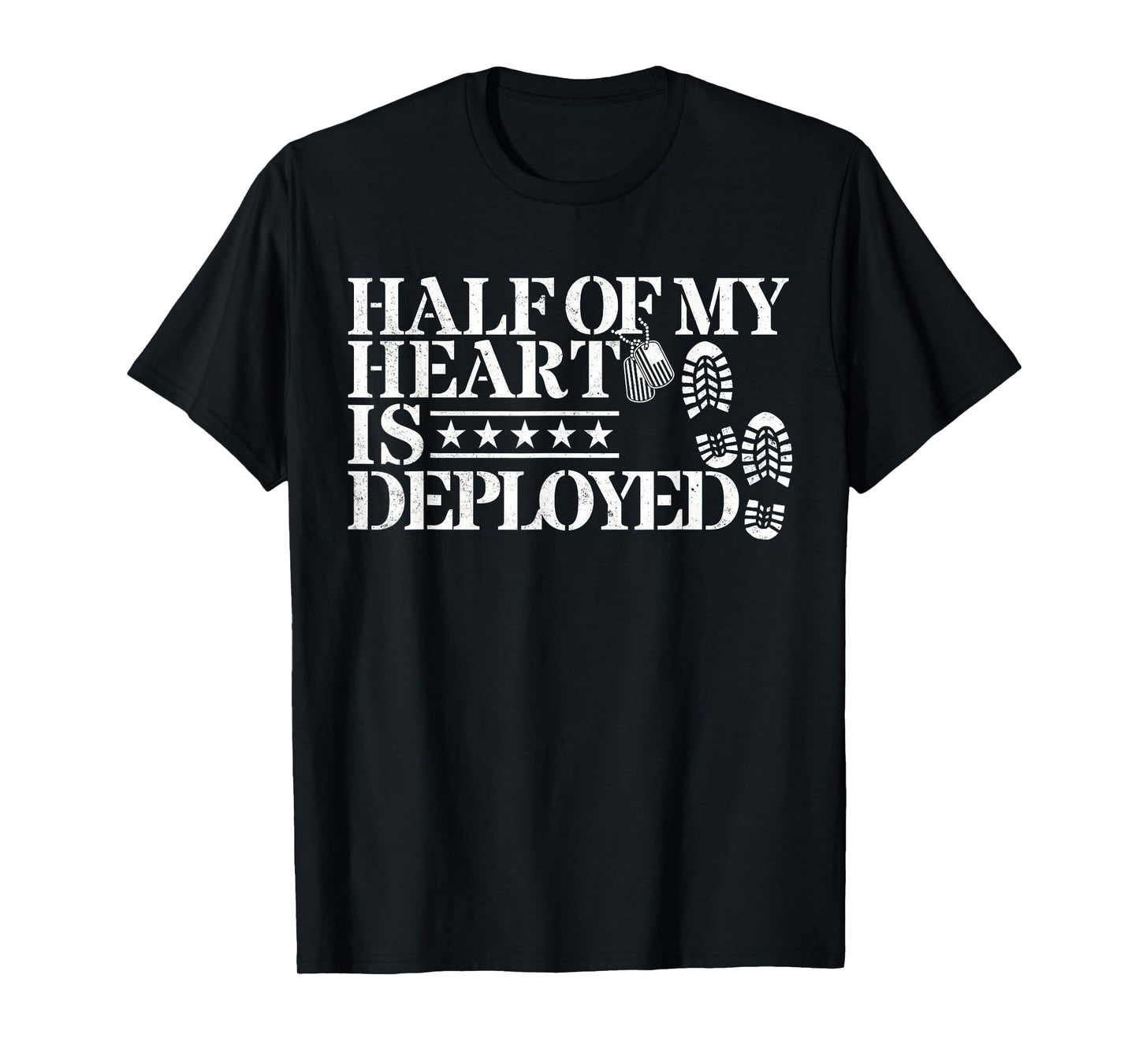 Half Of My Heart Is Deployed Husband Wife Deployment Gifts T-Shirt