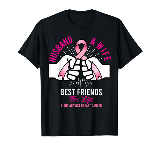 Husband And Wife Fight Cute Breast Cancer Awareness Gift T-Shirt