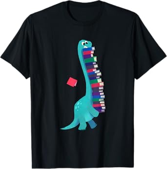 Cute Dinosaur Book Reading T-Shirt
