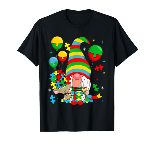 Autism Awareness Ribbon Puzzle Pieces Gnome Costume Proud T-Shirt