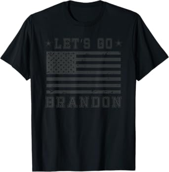Lets Go Brandon Biden Chant Blackout American Flag T-Shirt