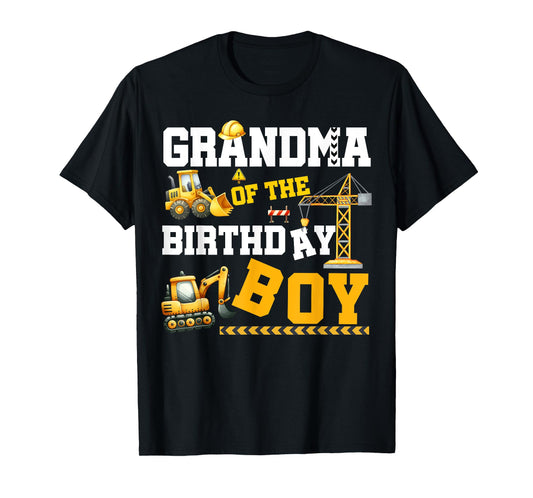 Construction Family Party Grandma Of The Birthday Boy T-Shirt