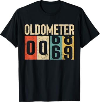 Funny 69 Years Old Oldometer Vintage 69th Birthday Odometer T-Shirt