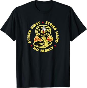 Cobra Kai Strike First Cobra Logo TV Show T-Shirt