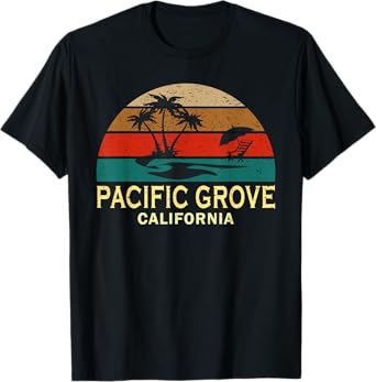Vintage Retro Sunset Pacific Grove T-Shirt California CA Tee T-Shirt