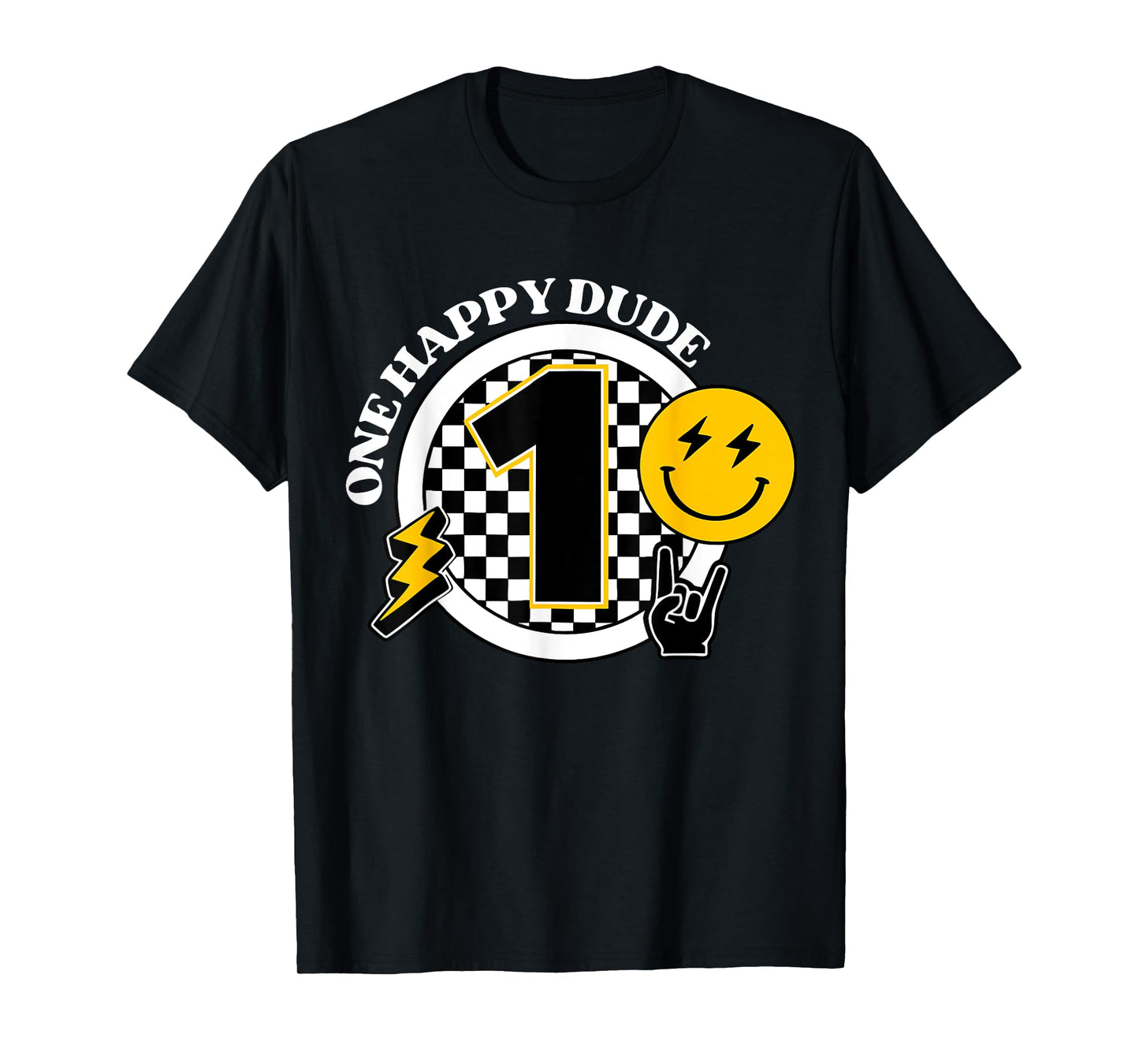 One Happy Dude Groovy 1st Birthday Party Family Matching T-Shirt