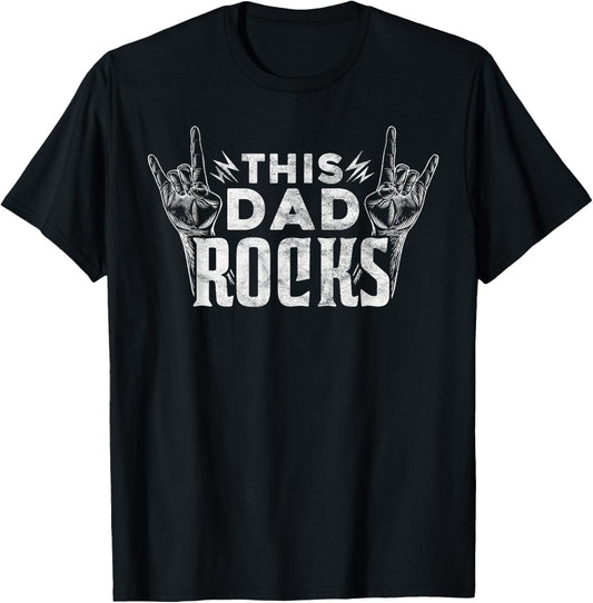 This Dad Rocks Rock n Roll Heavy Metal Fathers Day T-Shirt T-Shirt