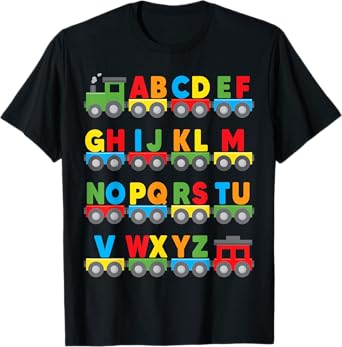 Alphabet Toy Train Colorful Letters learn ABCs boy girl kids T-Shirt