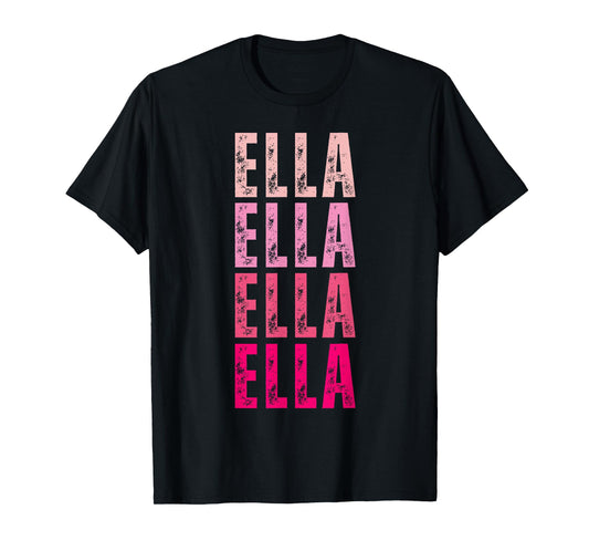 Personalized Name Ella I Love Ella 70's Vintage T-Shirt