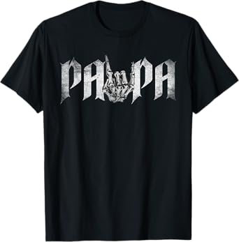 Papa Rock On Skeleton Rock & Roll Music Grandpa Fathers Day T-Shirt