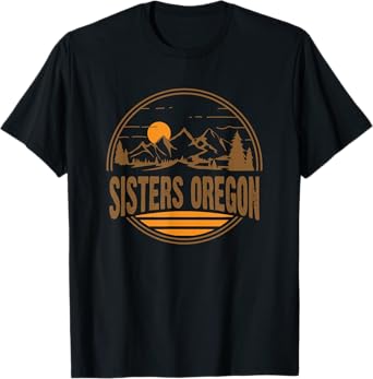 Vintage Sisters, Oregon Mountain Hiking Souvenir Print T-Shirt