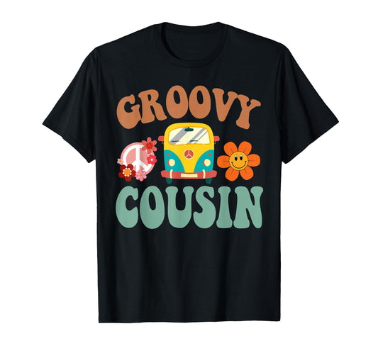 Retro Groovy Cousin Matching Family 1st Birthday Party T-Shirt