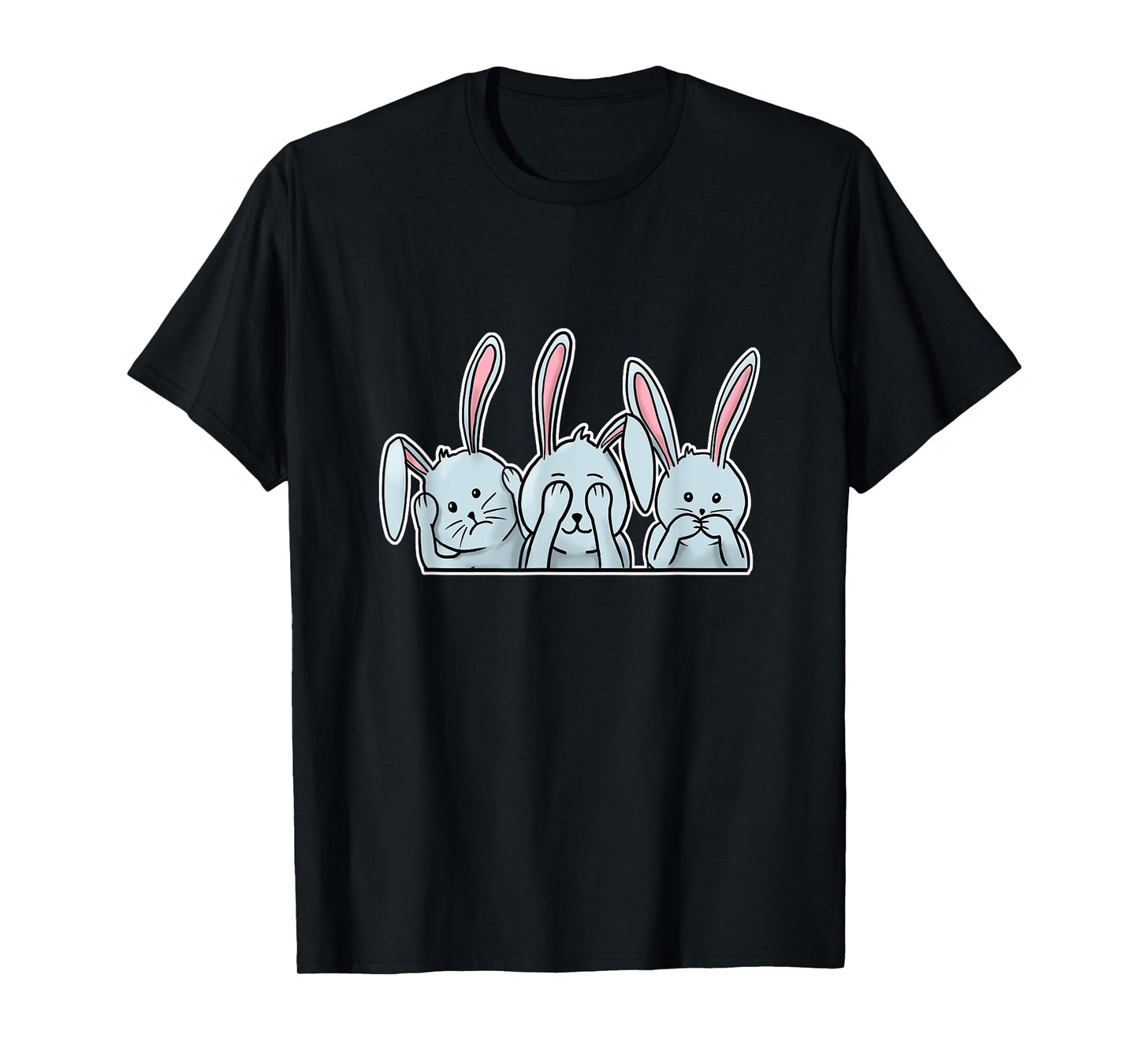 Hear See Speak no evil Rabbits happy Easter bunnies T-Shirt