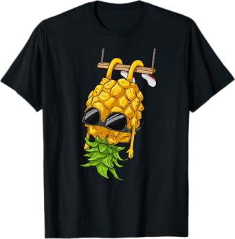 Swinging Pineapple Cartoon Swinger Upside Down Pineapple T-Shirt
