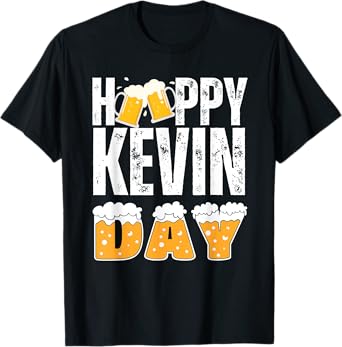 Vintage KEVIN Gifts Name Matching Birthday Party Beer Lover T-Shirt