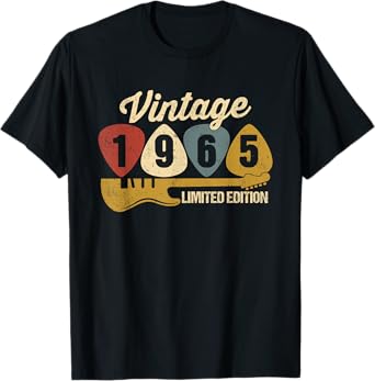 Vintage 1965 Birthday Retro Guitar 57th Birthday Party T-Shirt