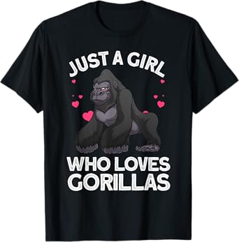 Funny Gorilla Design For Girls Kids Women Gorilla Ape Lover T-Shirt