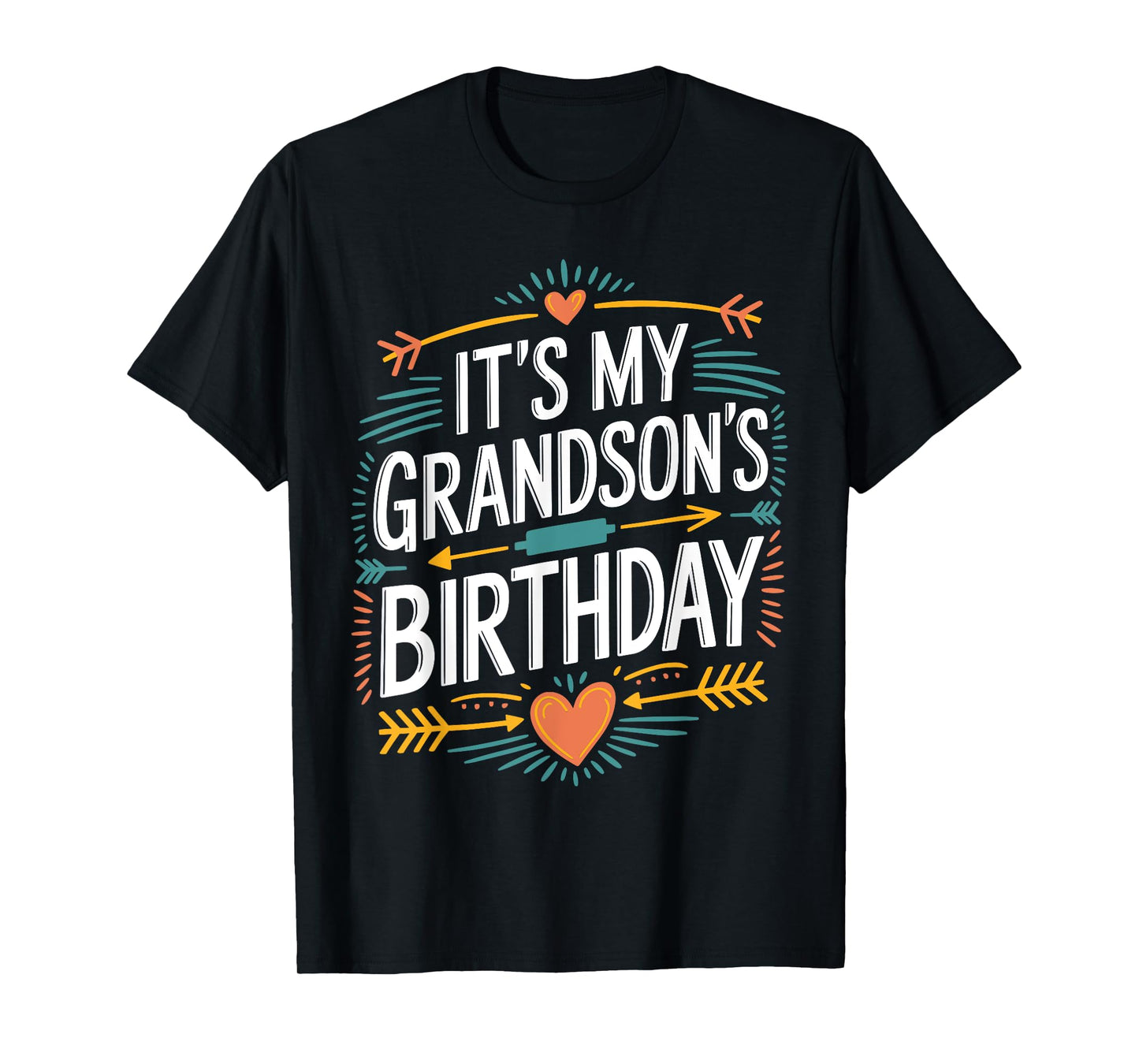 It's My grandson's Birthday Boho Nostalgia Design Women Kids T-Shirt