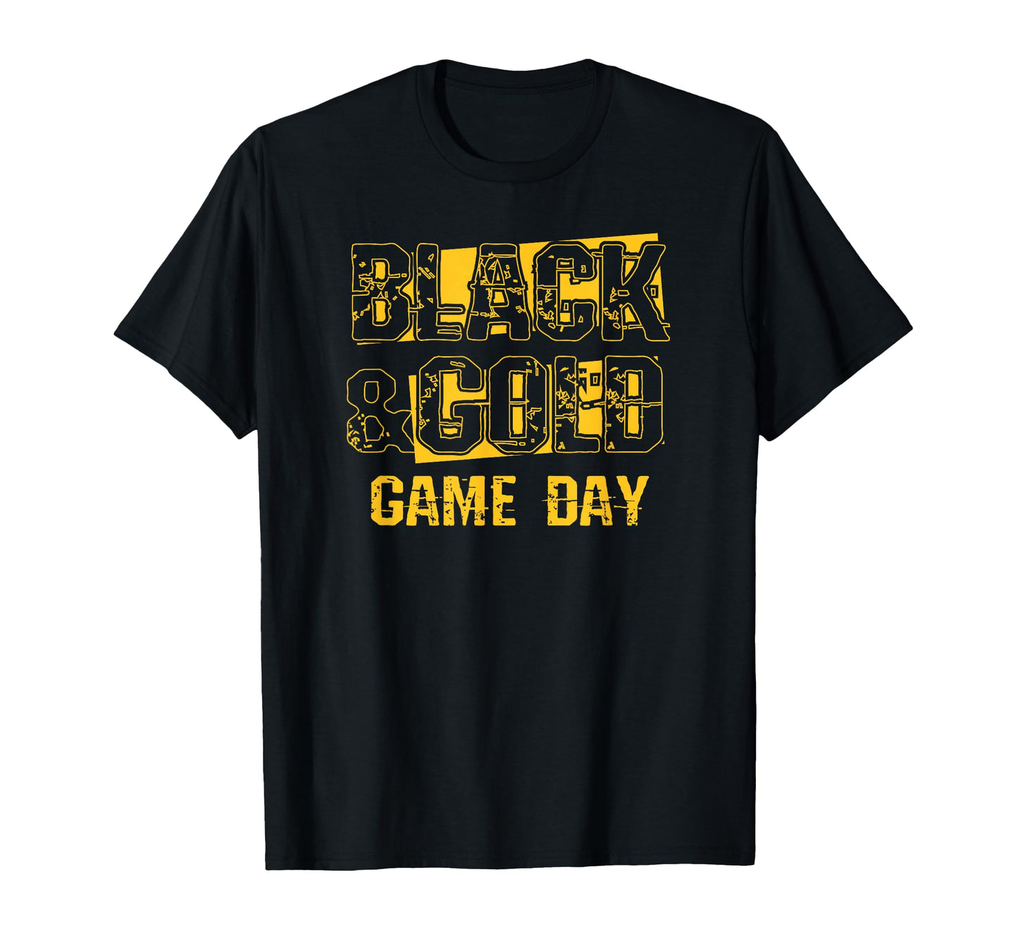 Black & Gold Shirt Game Day High School Football Retro T-Shirt