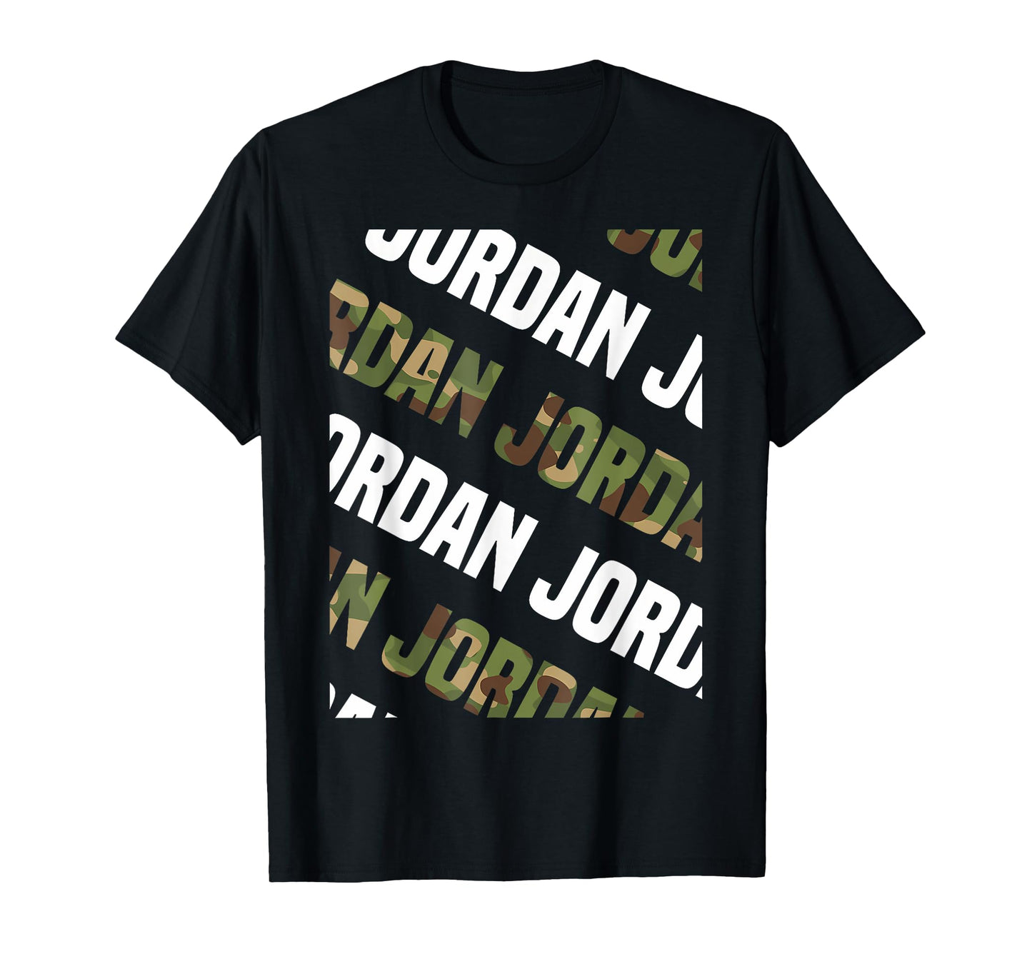 Diagonal Jordan Pattern Design Gift Green Camouflage T-Shirt