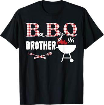 Baby BBQ Brother Shower Birthday Party Family Matching T-Shirt