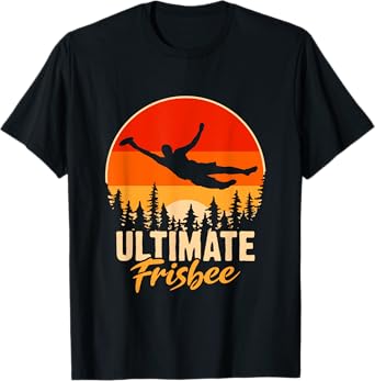 Retro Ultimate Frisbee Player Men Women Vintage Flying Disc T-Shirt