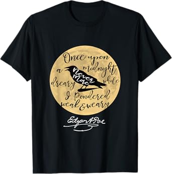 Gothic Edgar Allan Poe tshirt The Raven Literary Gifts T-Shirt