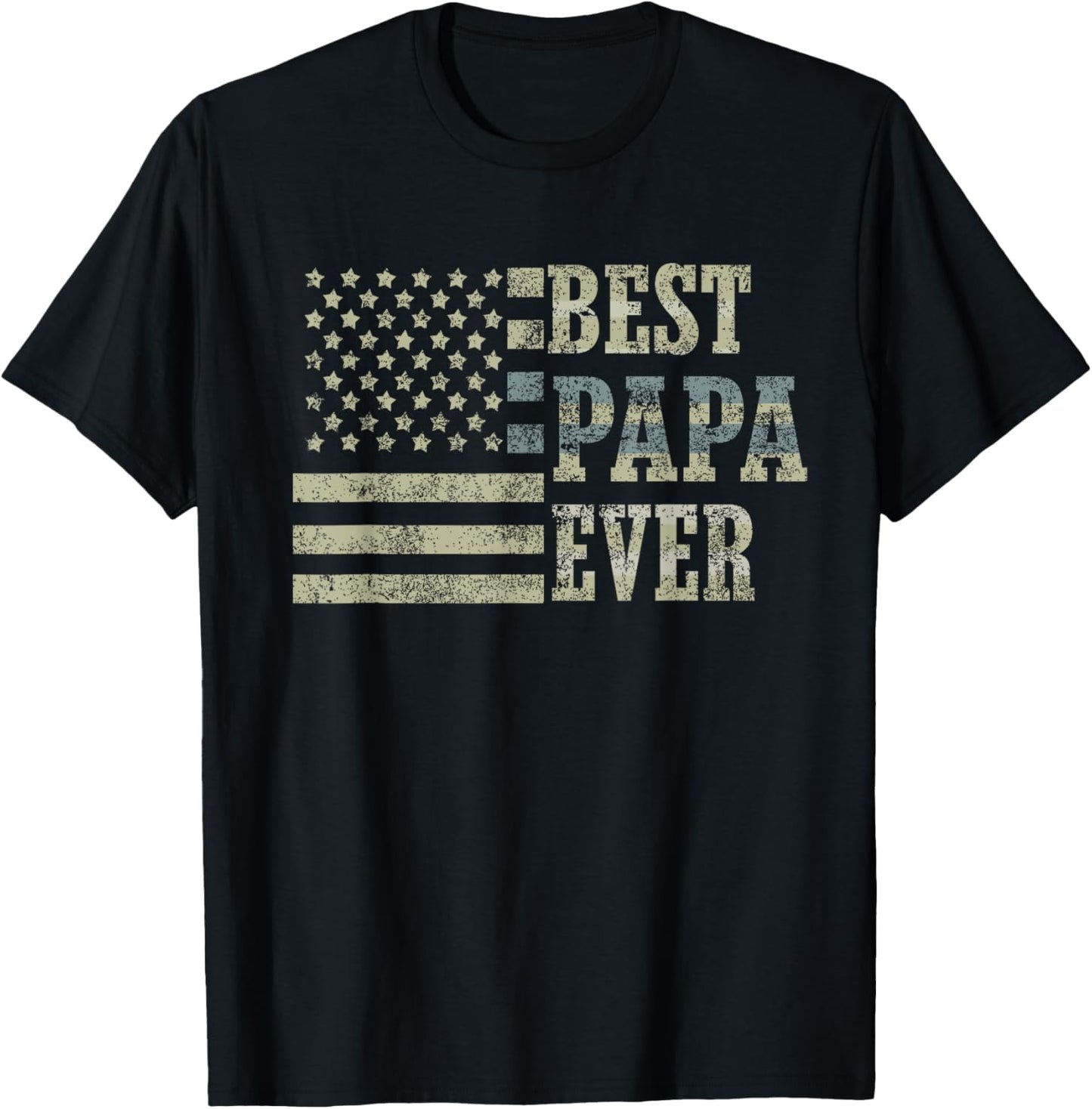Best Papa Ever American Flag USA Flag T-Shirt