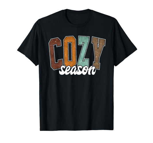 Cozy Season Pumpkin Autumn Fall Y'all Leaves Thanksgiving T-Shirt