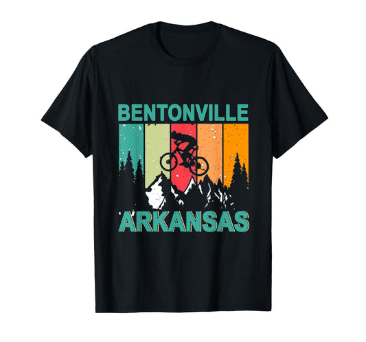 Bentonville Arkansas Vintage Retro 70s Mountain Biking T-Shirt